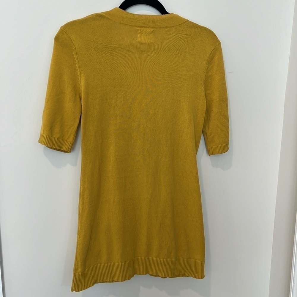 Anthropologie Tabitha Cardigan Shell Seeker Mustard Yellow Size M - Picture 7 of 7